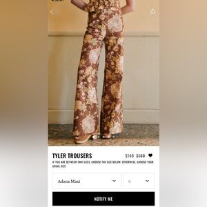 Brown Floral Wide-Leg Trousers